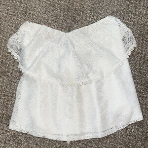 Charlotte Russe White Lace Strapless Top